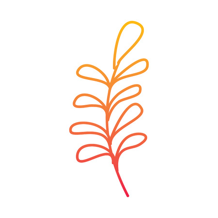 branch leaves plant natural botanical icon vector illustration degraded line color designのイラスト素材