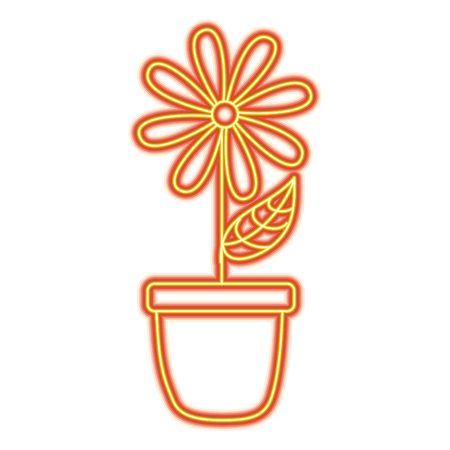 potted daisy flower petal leaves decoration vector illustrationのイラスト素材