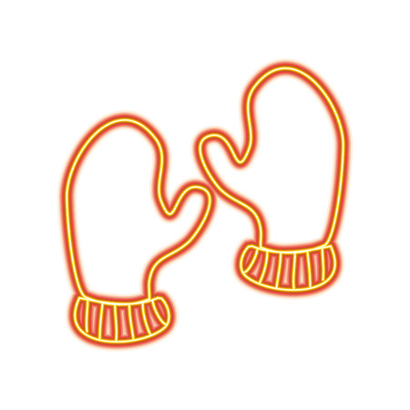 pair winter gloves clothes warm image vector illustrationのイラスト素材