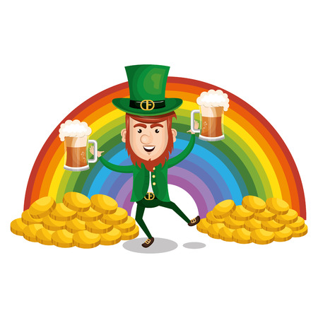 Leprechaun Saint Patrick day character vector illustration designのイラスト素材