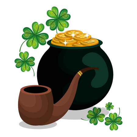 Treasure coins Saint Patrick day vector illustration designのイラスト素材