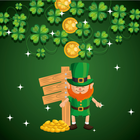Leprechaun Saint Patrick day character vector illustration designのイラスト素材