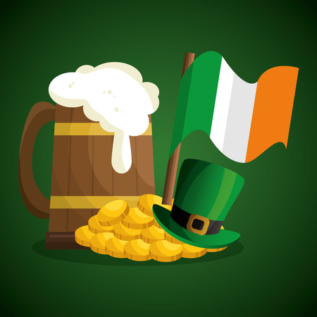 Treasure coins Saint Patrick day vector illustration designのイラスト素材