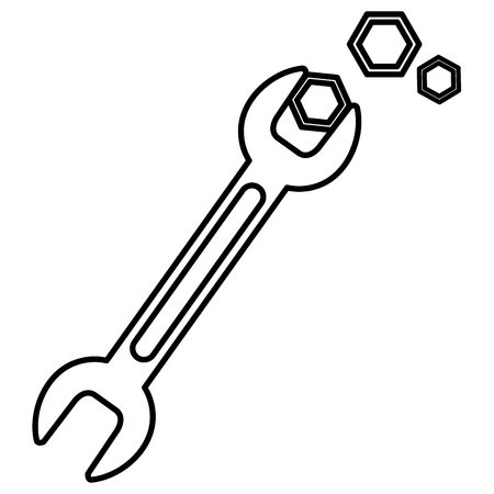 wrench tool with nuts vector illustration designのイラスト素材