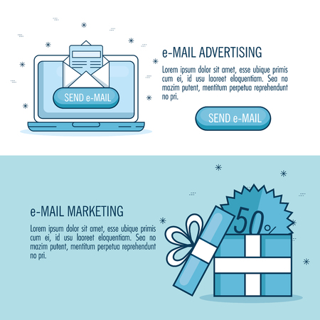 email marketing and email advertising infographic vector illustration graphic designのイラスト素材