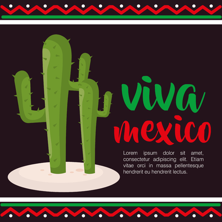 cactus viva mexico poster vector illustration designのイラスト素材