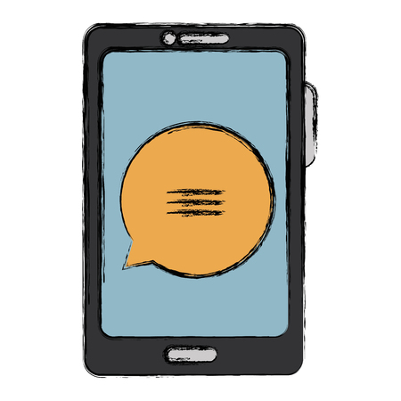 smartphone device with speech bubbles vector illustration designのイラスト素材