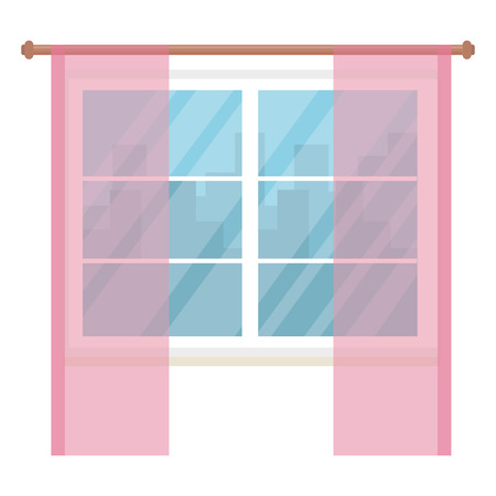 window with courtain isolated icon vector illustration designのイラスト素材
