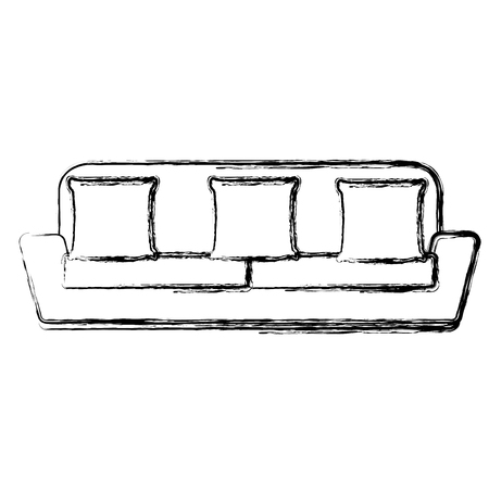 comfortable sofa with pillow vector illustration designのイラスト素材