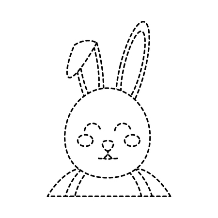 cute bunny portrait cartoon funny animal vector illustration sticker designのイラスト素材