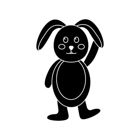 rabbit or bunny icon image vector illustration design  black and whiteのイラスト素材