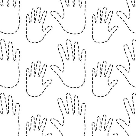 open hand icon image vector illustration design  black dotted lineのイラスト素材