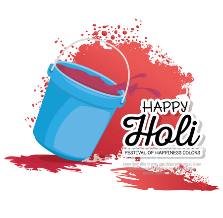 happy holi festival colors vector illustration designのイラスト素材