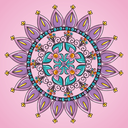 color mandala decorative icon vector illustration designのイラスト素材