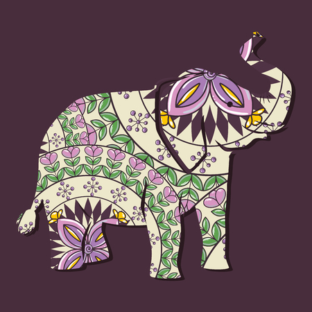elephant mandala boho style vector illustration designのイラスト素材