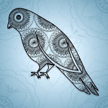 Bird mandala boho style vector illustration designのイラスト素材