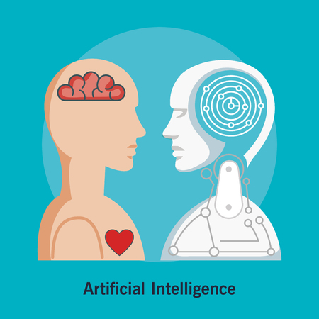 artificial intelligence technology set icons vector illustration designのイラスト素材