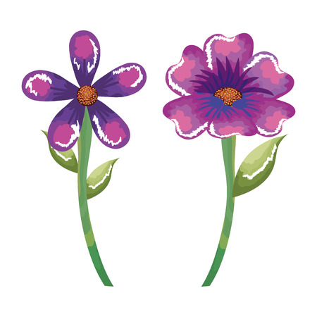 cute flowers decorative icon vector illustration designのイラスト素材