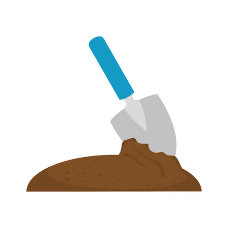 gardening shovel with ground vector illustration designのイラスト素材