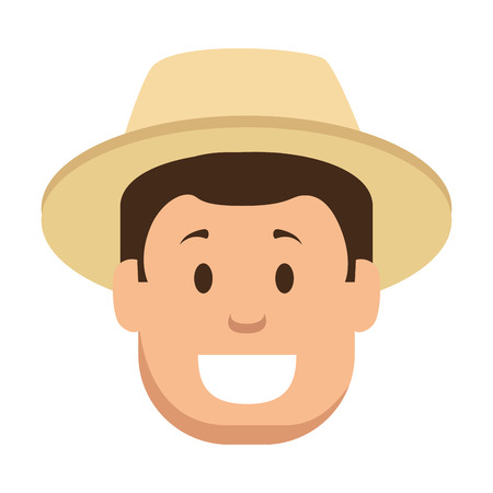 man gardener with hat avatar character avatar character vector illustration designのイラスト素材