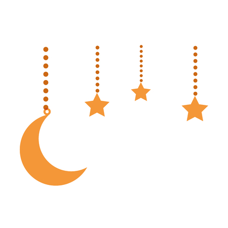 moon and stars hanging decoration vector illustration designのイラスト素材