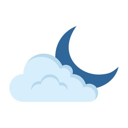 moon with cloud icon vector illustration designのイラスト素材