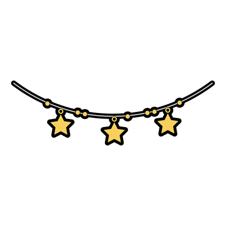 Moon and stars hanging decoration vector illustration designのイラスト素材