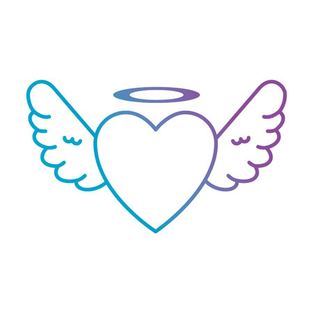 heart love sticker art with wings vector illustration designのイラスト素材