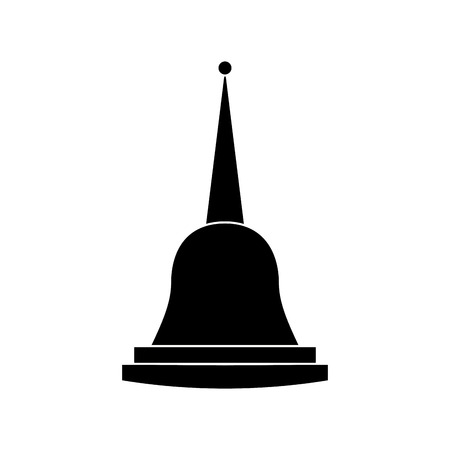 pagoda thailand temple shape bell culture vector illustration black and white imageのイラスト素材