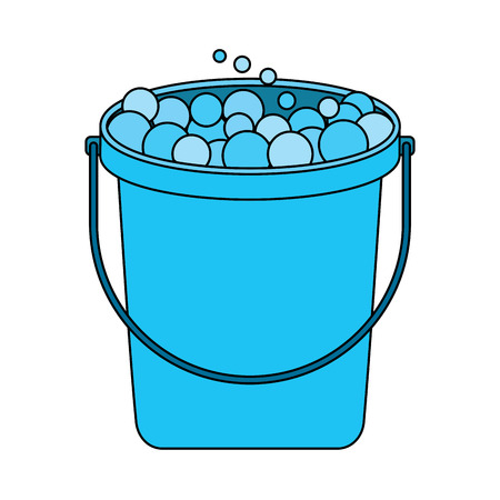 bucket with soap bubbles cleaning house vector illustrationのイラスト素材