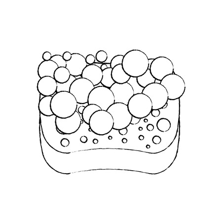 sponge bubbles foam soap vector illustration sketch image graphicのイラスト素材