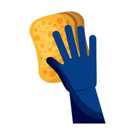 cleaning glove and sponge equipment work vector illustrationのイラスト素材