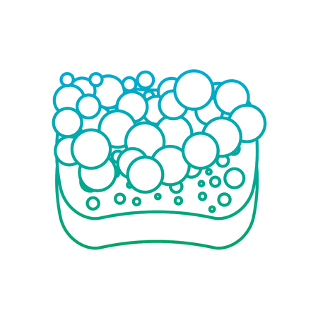 sponge bubbles foam soap clean vector illustration degrade line colorのイラスト素材