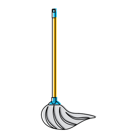 A single mop cleaning housework tool hygiene vector illustrationのイラスト素材