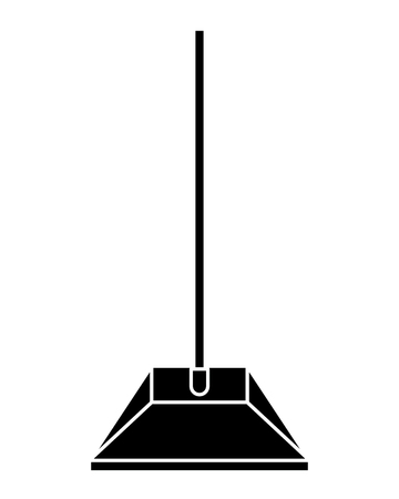 A plastic dustpan cleaning garbage equipment  vector illustration black and white designのイラスト素材