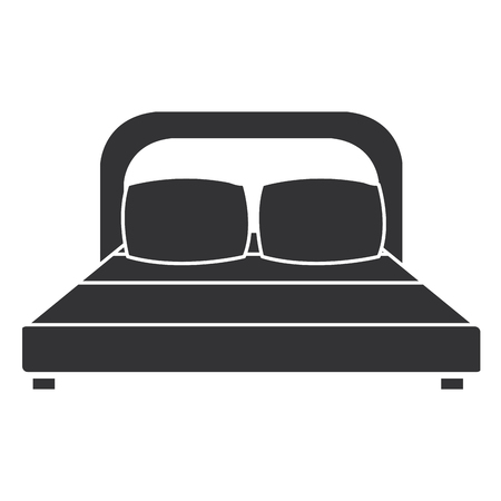 A comfortable bed with pillows vector illustration designのイラスト素材