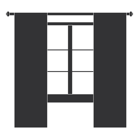 window with courtain isolated icon vector illustration designのイラスト素材