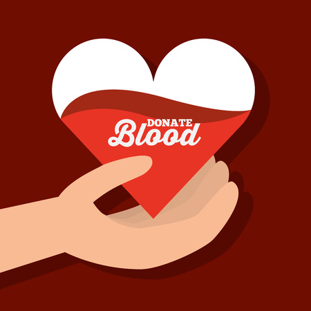 hand holding paper heart donate blood vector illustrationのイラスト素材