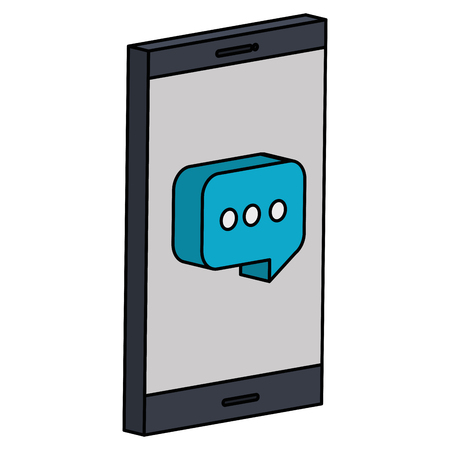 smartphone device with speech bubble vector illustration designのイラスト素材