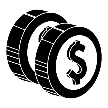 coins money isolated icon vector illustration designのイラスト素材
