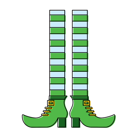 leprechaun legs with shoes and striped socks vector illustrationのイラスト素材