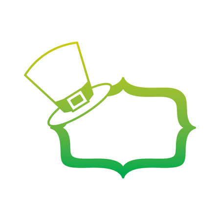 hat of leprechaun with vintage board blank vector illustration neon color line imageのイラスト素材