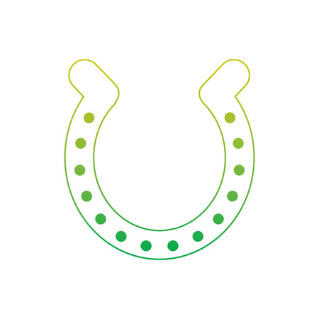 gold horseshoe lucky success talisman vector illustration neon color line imageのイラスト素材