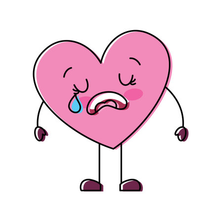 Vector Of Cute Cartoon Heart Love Crying Id Royalty Free Image Stocklib