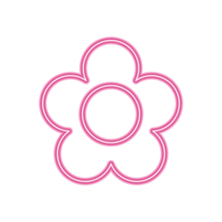 flower delicate decoration ornament icon vector illustration neon pink line imageのイラスト素材