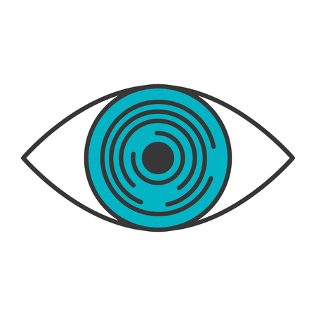 technology eye cyber security icon vector illustration blue and grayのイラスト素材