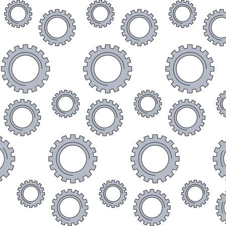 mechanical gears wheel technology pattern vector illustrationのイラスト素材