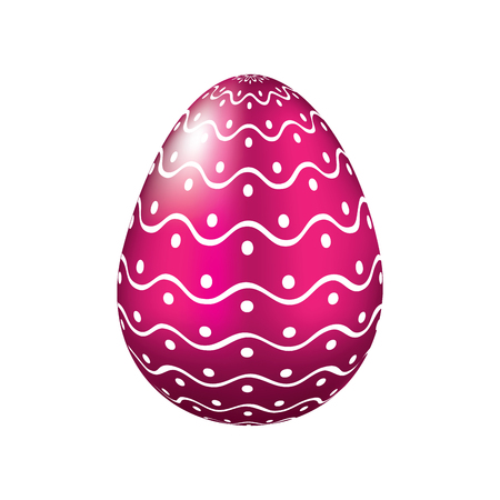 decorative easter egg dots and waves ornament vector illustrationのイラスト素材