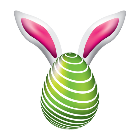 easter egg with rabbit ears decoration vector illustrationのイラスト素材