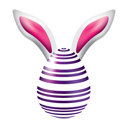 easter egg with rabbit ears decoration vector illustrationのイラスト素材